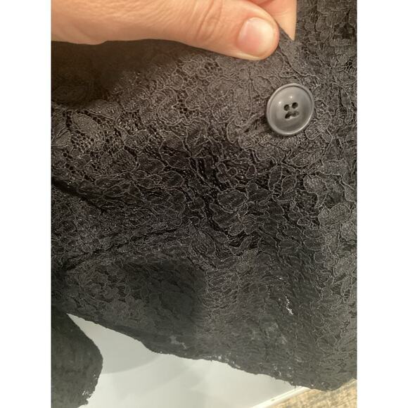 Womens Lace Blazer Sz 8 Whimsigoth Black Floral Gothic Romantic Feminine Jacket - Picture 7 of 10
